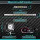 Frienda 8 Pcs 30, 15 Inch LED Light Bar Kit with 4 Inch LED Pods and 12 V Wiring Harness Kit Double Row Utv Truck Light Bars for Trucks ATV Utv SUV Pickup Boat