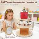 360 Rotating Storage Shelf for Toniebox 1/2, 3-Tier Organizer Holder for 30~40 Tonies Figures, Wooden Magnetic Stand Display for Tonie Box + Characters + Tonieplay Game + Controller