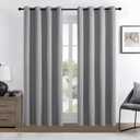 Joydeco 100% Blackout Curtains 84 Inch Length 2 Panels Set, Thermal Insulated Long Curtains& Drapes 2 Burg, Room Darkening Drapes for Bedroom Living Room Window (Light Grey, W52 x L84 Inch)