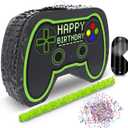 Video Gaming Pinata Controller Set, Great for Gamer Birthday Decorations, Pinatas, Birthday for Boys, Level Up Party Supplies, fits Pinata Stuffers