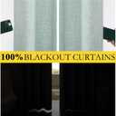 NICETOWN Seafoam Green Bedroom Full Blackout Linen Curtain Panels, Thick Insulated Classic Back Tab Blackout Draperies with White Thermal Insulated Liner for Windows (Set of 2, 52 by 72-inch)