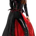 Morph Gothic Vampire Costume Women With Cape, Female Vampire Costume For Womens, Halloween Costumes For Women Adult (X-Large)