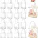 Clear PVC Gift Bags with Handles - 30PCS Small Party Favor Bags Transparent Party Favour Plastic Gift Bag Tote Goodie Bag Bulk Pvc Plastic Bags with Handles for Gifts(Small Size 5.9 x 7.8 In)