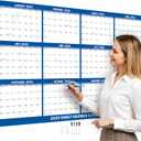 32"x48" 2026 Wall Calendar, AWANKOU Wet & Dry Erasable 1 Page Poster Calendar - Large Laminated 12 Month Annual Yearly Calendar for Office/Family/College/Fitness Plan, Reversible- Horizontal/Vertical