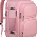 Travel Backpack for Women, 52L Carry On Backpack, Extra Large Expandable Travel Bag, 18.4 Inch TSA Flight Approved Luggage Personal Item Size with USB, Teacher Business Daypack, Pink