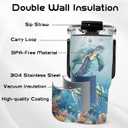 20oz Turtle Tumblers - Sea Turtle Tumbler with Straw Handle, Leak-proof, BPA-free, Double Wall Insulated, Turtles Gifts for Cat Lover, Insulated Coffee Tumbler Ocean Stainless Steel Cup for Kids