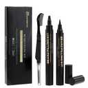 Beard Pen Beard Pencil Filler for Men Beard Filler 4 Tip Pen for Natural Looking Beard 2PCS Beard Pencil & 1PCS Double Head Beard Brush Double Head Four Fork Eyebrow Pencil Eyeliner (Dark Brown)