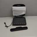 George Foreman 4-Serving Removable Plate Electric Grill and Panini Press, George Tough Non-Stick Coating, Drip Tray Catches Grease, Black