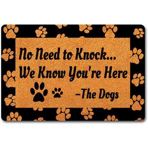 FunXiLin Funny Welcome Doormat(23.6 x 15.7 inch) Non-Slip mat Gift mat Personalized Home Decor mats for in Door Kitchen Entrance Rugs and Mats (No Need to Knock... We Know You're Here)