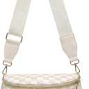 Checkered Crossbody Bag Nylon Bum Bags for Women Spacious Handbags Checkered Purse Fanny Packs with Shoulder Strap