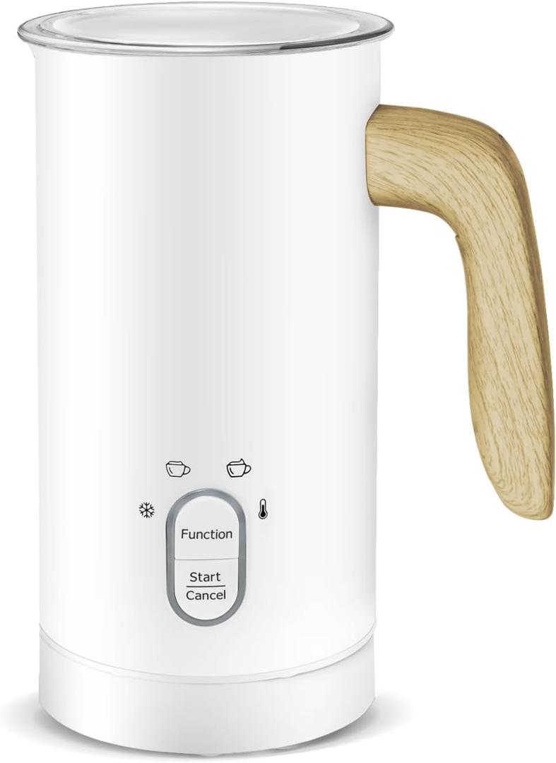 TUMIDY Milk Frother Electric, Coffee Frother, Warm and Cold Milk Foamer,4 IN 1 Automatic Milk Warmer Stainless Steel for Coffee, Latte, Hot Chocolate (White)