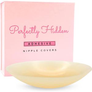 Adhesive Nipple Covers for Women - Reusable, Waterproof & Hypoallergenic Silicone Nipple Pasties (Crme)