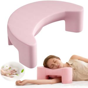 Side Sleeper Pillow with Arm Hole, Ergonomic Memory Foam Support Side Sleeper Pillows for Adults, Ideal for Cervical, Neck, Shoulder and Rotator Cuff Pain Relief, Pink