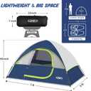 Camping Tent 2 Person, Waterproof Windproof Tent with Rainfly Easy Set up-Portable Dome Tents for Camping (Dark Blue)