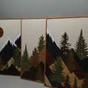 KUVIOKE Landscape Mountain Wall Art Set Sunrise Pine Tree Forest Nature Scenry Wilderness Farmhouse Rustic Modern Art Decorative for Living Room Bedroom 11x 14in (Natural Framed)