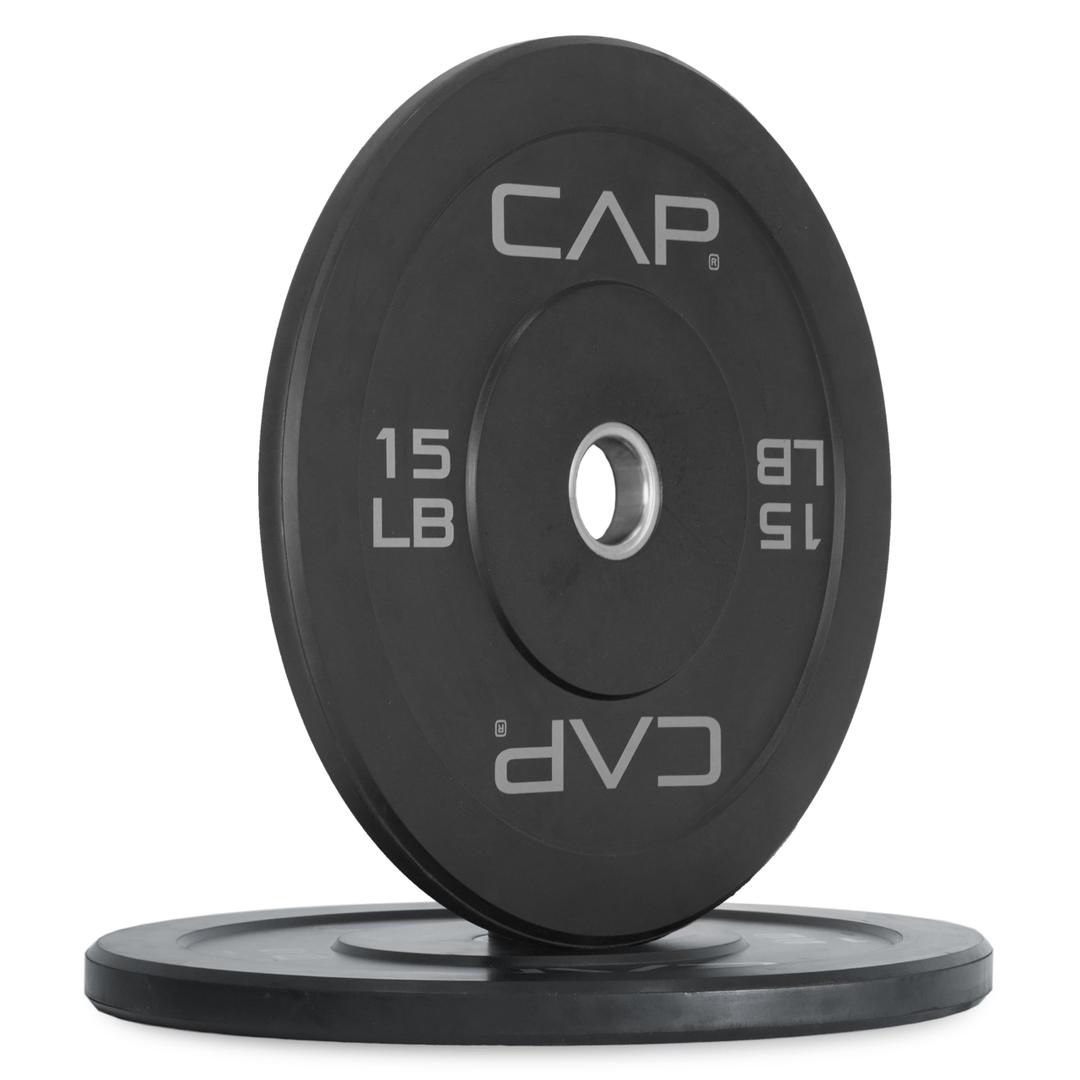 CAP Barbell Rubber Olympic Bumper Plates 15 LB ,Pair, 
Designed to accommodate Olympic barbells (with 2-inch center hole)