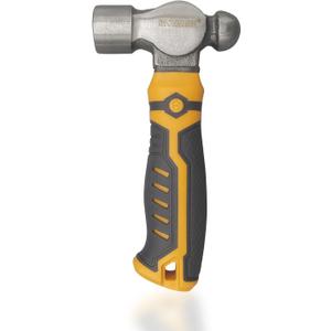 BOOSDEN Small Ball Peen Hammer, 15 oz, Stubby Ball Pein Hammer, Forged Fine Grain Steel Head, Handy Little Hammer with Non-slip Rubber Grips, Jewelry Hammer for Metalworking, Crafting