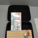 Mexican Train Dominoes Set with 8 Wooden Trays/Racks, Double 12 Dominos Travel Set with 8 Domino Tiles Holders, 91 Tiles Double 12 Colored Dominoes Game Set with Portable Case for Families Kids