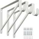 Heavy Duty Closet Shelf and Rod Brackets (White, 3 Pack)