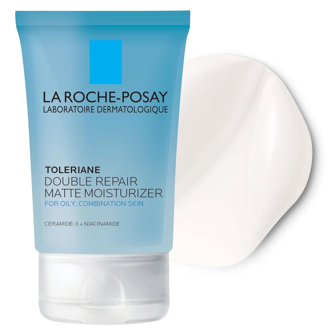 La Roche-Posay Toleriane Double Repair Matte Face Moisturizer, Daily Moisturizer For Oily Skin With Ceramide And Niacinamide For All Skin Tones, Oil Free, Non-Comedogenic, 