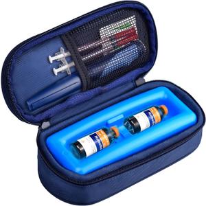 Cruxer Insulin Vial Cooler Travel Case for Diabetes,Portable Refrigerated Medicine Organizer with Ice Brick, Small Bottle Protector Bag for Keeping Medication Cool During Travel