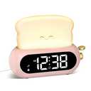 Cute Digital Clock for Bedrooms, Kids Alarm Clocks with Night Light Lamp, 10 Alarm Tones, Adjustable Brightness, Nap Timer, Snooze, Power-off Memory, Bedside Clocks for Girls Kids Teens Birthday Gifts