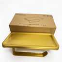 Brushed Gold Toilet Paper Holder with Shelf, Premium Lightweight Aluminum Alloy, Self Adhesive Toilet Tissue Roll Holder Wall Mount for Bathroom, Washroom, Kitchen, RV with Phone Storage