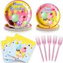 Ice Cream Plates and Napkins (100 PCS) Ice Cream Napkins, IceCream Paper Birthday Party Plates  IceCream Birthday Party Supplies for Girls  Summer Sweets & Popsicle Themed Tableware Set