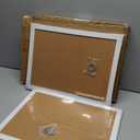 2-Pack Double-Sided Cork Board, 16" x 12" Hanging Wood Framed Small Bulletin Board, Picture Display Vision Board Kit Corkboards for Wall Room School Office Decor, 20 Pushpins (Vintage White)