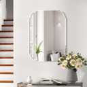 KOHROS 20x28 Inch Silver Bathroom Mirror,Rectangle Metal Frame Mirror,Anti-Rust, Shatter Proof, Hangs Horizontally or Vertically for Bathroom Vanity Mirror,Room