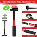 4-in-1 Door Hinge Adjustment Tool, Hinge Gap Adjusting Wrench, Door Repair Kit for Residential and Commercial, Heavy Hinges Wrench Bender Set with Rubber Grip, Cabinet Alignment Fits 14mm-25mm Hings