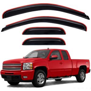 Lightronic WV194040 in-Channel Side Window Deflectors Rain Guards, Dark Smoke, 4-Pieces Set, Fits 2007-2013 Chevrolet Silverado/GMC Sierra 1500/2500 HD/3500 HD, All Extended Cab