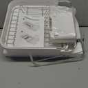 SAYZH Dish Drying Rack - Expandable Dish Rack for Kitchen Counter, Rust-Resistant Dish Drainer with Utensil Holder and Raised Guardrail, Kitchen Organizer for Cup and Bottle (White)