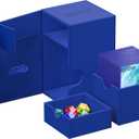 Ultimate Guard Flip'n'Tray 100+, Deck Case for 100 Double-Sleeved TCG Cards + Dice Tray, Blue, Independent Magnetic Closure & Microfiber Inner Lining