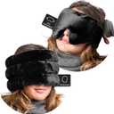 Microwavable Heated Eye Mask Dry Eyes & Migraine Relief Cap PACK- Perfect Pack for Migraine and Headache Relief, Migraine Relief Products for Sinus Pressure Relief, and Moist Heat for Dry Eyes - Black