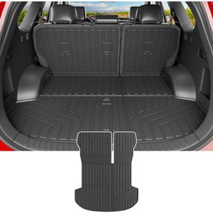 powoq Cargo Mat Compatible with 2019-2020 Santa Fe Cargo Liner Trunk Mat TPE Backrest Trunk Liner Replacement for 2019 2020 Santa Fe Accessories