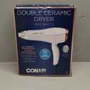 Conair Double Ceramic Hair Dryer with Diffuser | Blow Dryer with Ionic Conditioning | Includes Diffuser and Concentrator | White