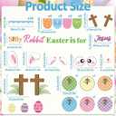2 x Easter Cross Bulletin Board Set Easter Christian Bunny Bulletin Board Decorations Spring Jesus Paper Cutouts with Name Tags for Classroom Sunday School Church Decor