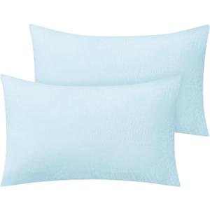 BEDELITE Flannel Pillowcases Standard Set of 2, Super Soft Fleece Pillow Case Cover with Zipper for Bedroom, Sofa, Couch,Luxury Cozy Fuzzy Velvet Pillow Shams for All Seasons(20x26 Inches, Blue)