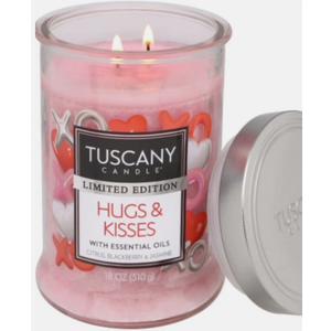 Tuscany Limited Edition Scented Jar Candle - Hugs & Kisses- 18 ounces