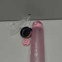 OLDLEY Water Bottle with Straw & Chug Lid for Kids Girls Child, 15 oz Leak-Proof BPA-Free Motivational Water Bottles with Time Marker for School Travel Sports Gym, 2 Lids, Candy Pink