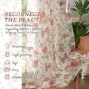 Lajode Floral Sheer Curtains for Living Room Window, Vintage Farmhouse Light Filtering Privacy Semi-Sheer Linen Curtains for Bedroom 96 Inch Length 2 Panels, Rod Pocket, Terracotta, Each 52 Inch Wide