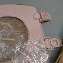 Mayfair Cameron Pink Toilet Seat, Non Slip Heavy Duty Wood, Easy Clean, Made in USA, Round