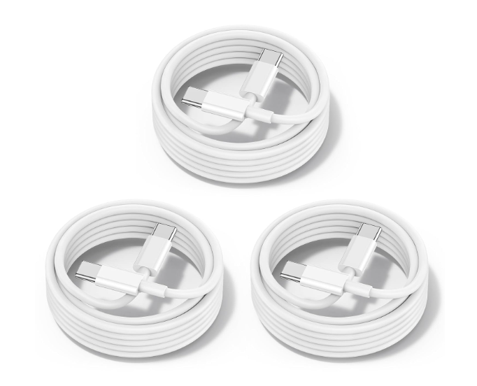 3Pack 6.6FT 60W USB C to USB C Cable, Type C to Type C Cable,Fast Charging Cable for iPhone Air 17 16e 16 15 Pro Plus Pro Max，for Galaxy S25/S24, for iPad Pro/Air/mini, for MacBook Pro/Air and More