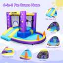 FBSPORT Inflatable Bounce House, Kids Bounce Castle Slide for Indoor Outdoor, Toddler Baby Water Jumper Bouncer, Kids Jumping Bouncy House with Blower, Ball Pit Pool, Basketball Hoop, Dart Game,Purple, 9.35 ft L x 8.7 ft W x 5.7 ft H