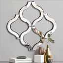 DMDFIRST Arc-Shaped Wall Mirror, Silver, 14.75'x14.75', Modern Fashion Decor, Unframed, Beveled Edge