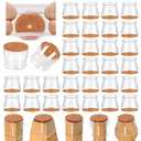 32 Pcs VIUME Chair Leg Floor Protectors for Hardwood Floors Silicone Covers to Protect Wood Tile Floors Scratches Felt Pads Furniture Leg Caps Reduce Noise (Fit:1.3"-2")