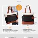 LOVEVOOK Tote Bag for Women, Expandable Laptop Work Bag 15.6 Inch, 33L Large Travel Handbag with 40oz Tumbler Holder, TSA