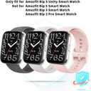 2 x Rc-Z Screen Protector Case for Amazfit Bip 5 Unity Smartwatch, 2-Pack Hard PC Bumper Full Face Cover Protective Case Accessories for Amazfit Bip 5 Unity Men Women (Pink+Pink)