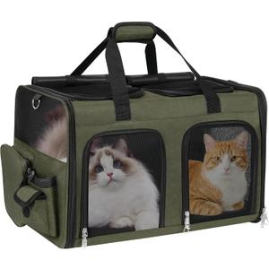 Cat Carrier for 2 Cats Double Pet Carrier Extra Large Green 2026 Upgraded